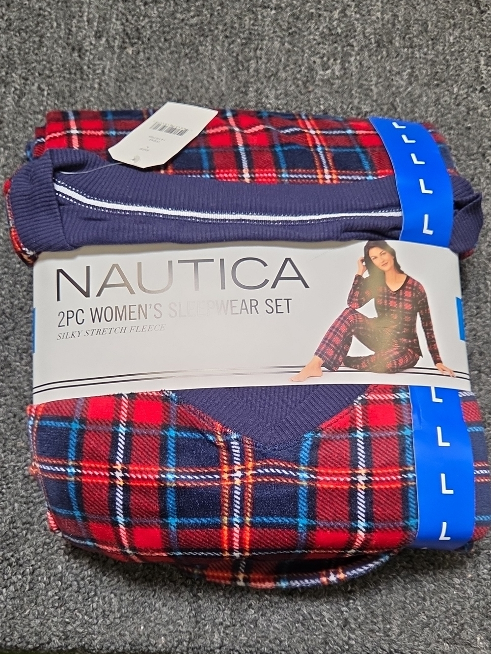 (#3) Nautica Women's Red & Navy Plaid 2-Piece Sleepwear Set
